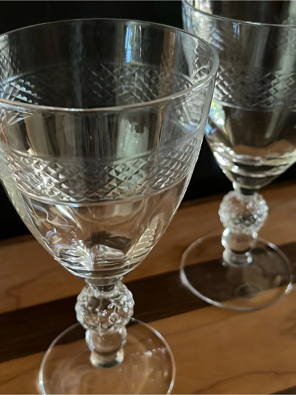 Vintage Home Essentials & Beyond Crystal Clear Eton Pattern Wine Glass Goblets